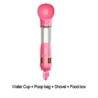 HKM-3984701 3-in-1 Portable Multifunction Dog Water Bottle with Food Feeder and Poop Bag Dispenser for Travel