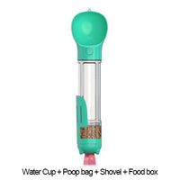 HKM-3984701 3-in-1 Portable Multifunction Dog Water Bottle with Food Feeder and Poop Bag Dispenser for Travel