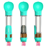 HKM-3984701 3-in-1 Portable Multifunction Dog Water Bottle with Food Feeder and Poop Bag Dispenser for Travel
