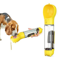 HKM-3984701 3-in-1 Portable Multifunction Dog Water Bottle with Food Feeder and Poop Bag Dispenser for Travel
