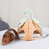 HKM-3985469 Cozy Pumpkin Nest for Small Pets ¨C Soft Diamond Velvet Hammock for Hamsters, Teddy Bears, and Sugar Gliders