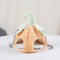 HKM-3985469 Cozy Pumpkin Nest for Small Pets ¨C Soft Diamond Velvet Hammock for Hamsters, Teddy Bears, and Sugar Gliders