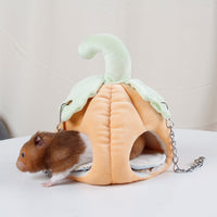 HKM-3985469 Cozy Pumpkin Nest for Small Pets ¨C Soft Diamond Velvet Hammock for Hamsters, Teddy Bears, and Sugar Gliders