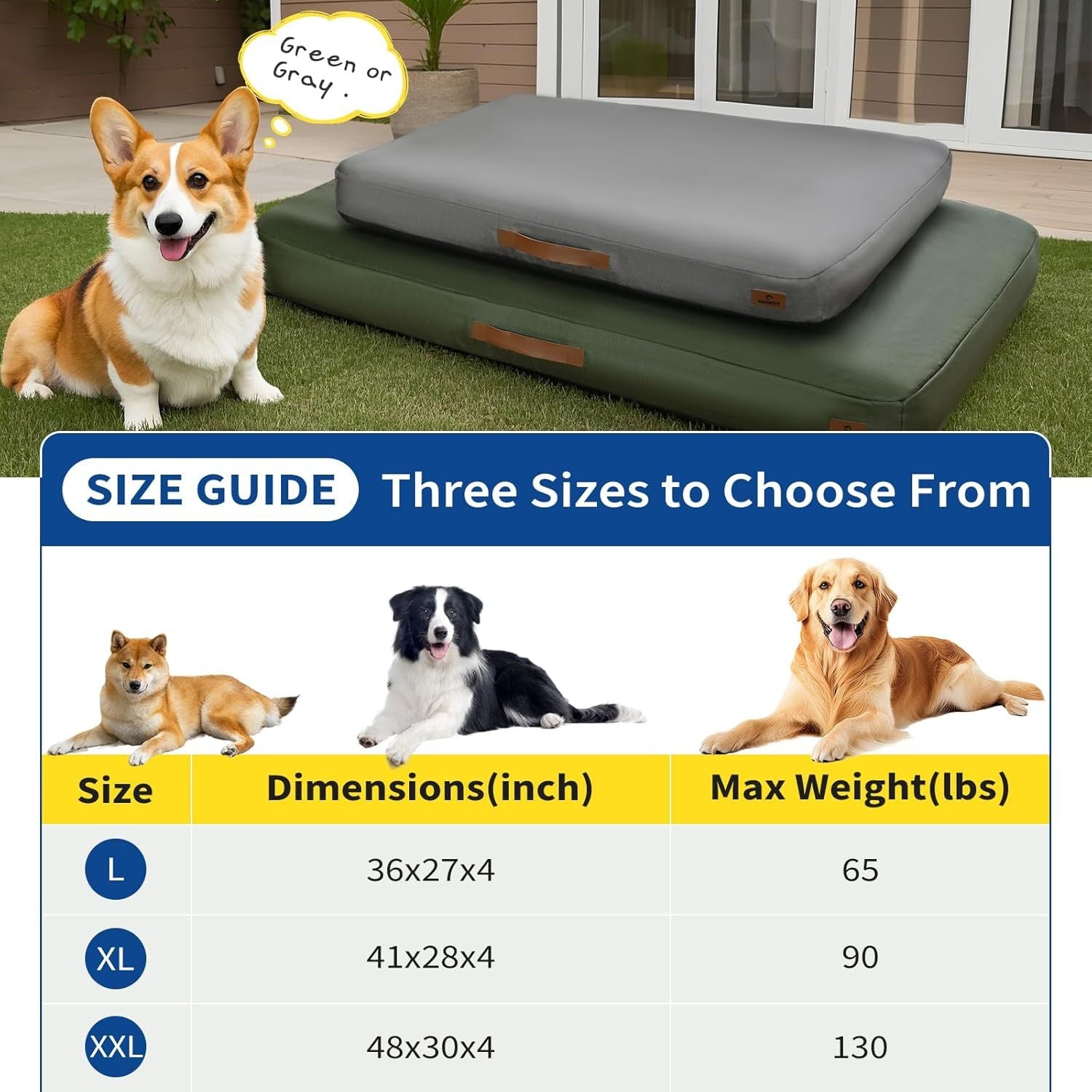 HKM-3985853 Inflatable Waterproof Non-Slip Dog Bed for Medium Dogs ¨C Removable and Washable Summer Travel Mat