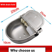 HKM-3987389 Stainless Steel Drinking Bowl for Cattle, Horses, and Sheep with Sink and Pipe