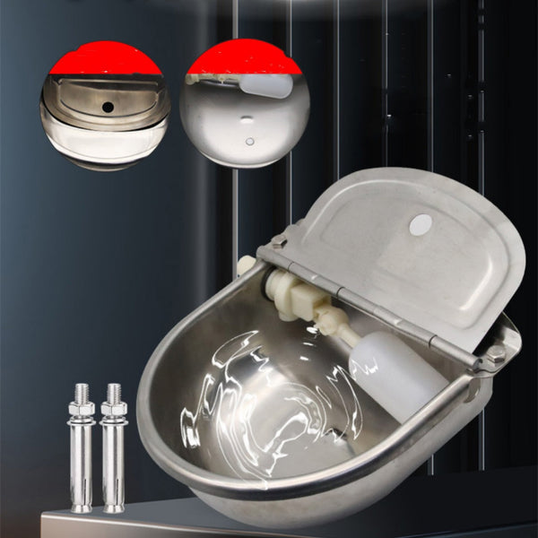 HKM-3987389 Stainless Steel Drinking Bowl for Cattle, Horses, and Sheep with Sink and Pipe