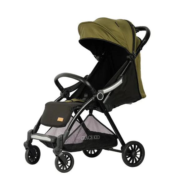 HKM-4398803 Compact Folding Stroller for Babies with Three-Gear Canopy, Lightweight Frame and Under-Seat Mesh Basket