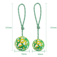 HKM-3988669 Interactive Dog Ball on Rope - Durable Natural Rubber Toy for Fetch, Tug, and Training for Medium to Small Dogs