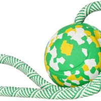 HKM-3988669 Interactive Dog Ball on Rope - Durable Natural Rubber Toy for Fetch, Tug, and Training for Medium to Small Dogs