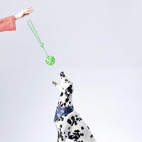 HKM-3988669 Interactive Dog Ball on Rope - Durable Natural Rubber Toy for Fetch, Tug, and Training for Medium to Small Dogs