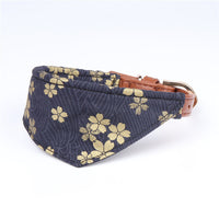 HKM-3989181 Japanese Style Triangle Clip Dog Collar with Saliva Towel - Adjustable Sizes Available