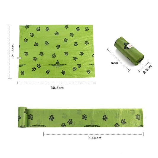 HKM-3989437 Pet-Friendly Degradable Thick Garbage Bags in Green - 15 Count Roll, 21.5 x 30.5 cm