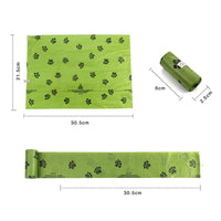 HKM-3989437 Pet-Friendly Degradable Thick Garbage Bags in Green - 15 Count Roll, 21.5 x 30.5 cm