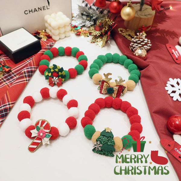 HKM-3989821 Pet Christmas Bow Tie Collar Scarf for Cats and Small Dogs ¨C Santa Costume Accessory