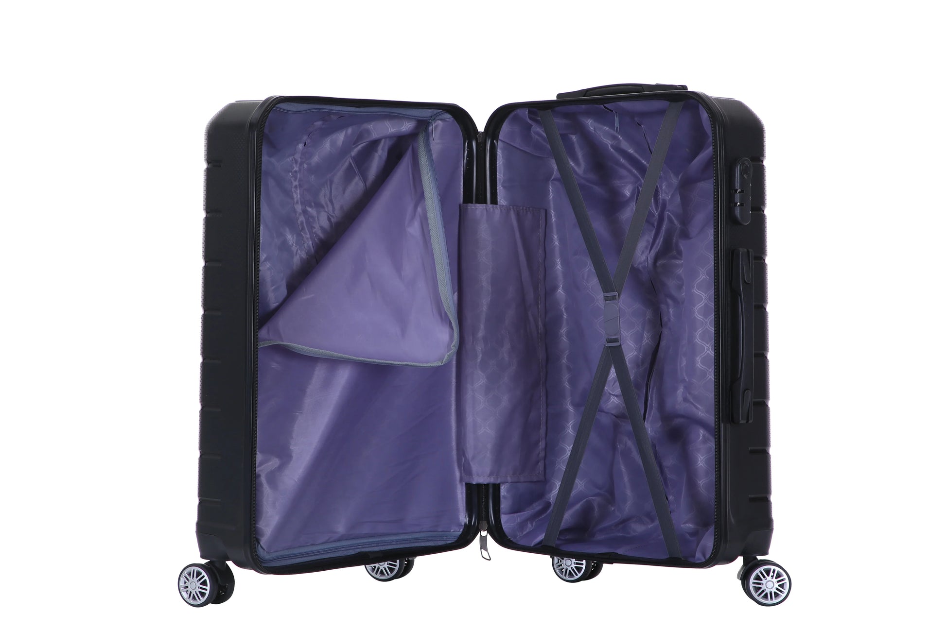 HKM-398995 Lightweight 3-Piece Hardside Luggage Set with Spinner Wheels for Effortless Travel