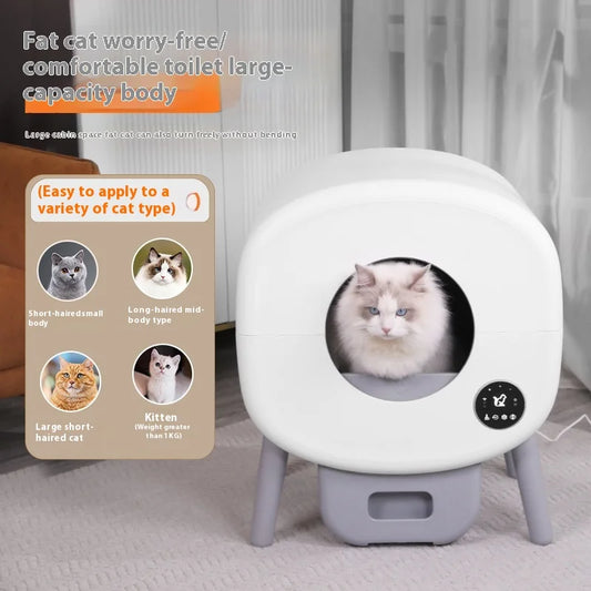 HKM-399059 Automatic Smart Cat Litter Box with Eco-Friendly Design and Advanced Self-Cleaning Function