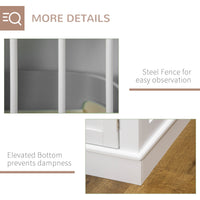 HKM-3990845 White Wooden Dog Crate End Table with Triple Doors for Small Dogs Indoor Use