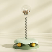 HKM-3990973 Interactive 2-in-1 Cat Toy with Treat Dispensing Turntable and Spring Ball
