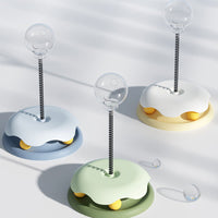HKM-3990973 Interactive 2-in-1 Cat Toy with Treat Dispensing Turntable and Spring Ball
