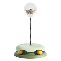 HKM-3990973 Interactive 2-in-1 Cat Toy with Treat Dispensing Turntable and Spring Ball