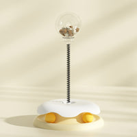 HKM-3990973 Interactive 2-in-1 Cat Toy with Treat Dispensing Turntable and Spring Ball