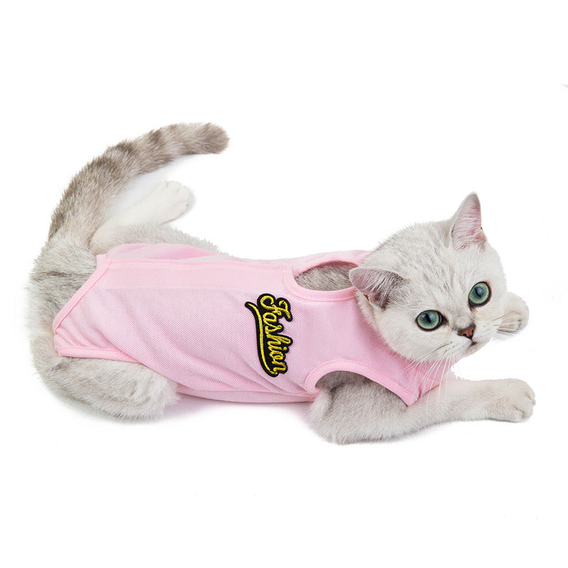 HKM-3991357 Casual Spring and Summer Cat Clothes - Thin Anti-Licking Design for Female Cats