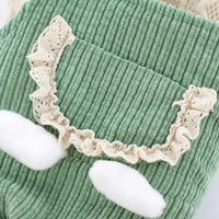HKM-3991741 Corduroy Strip Strap Dog Clothes for Small to XL Dogs in Pink and Green