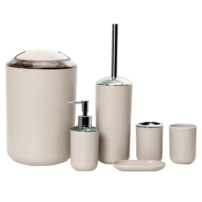 HKM-399187 Sustainable 6-Piece Plastic Bathroom Accessories Set
