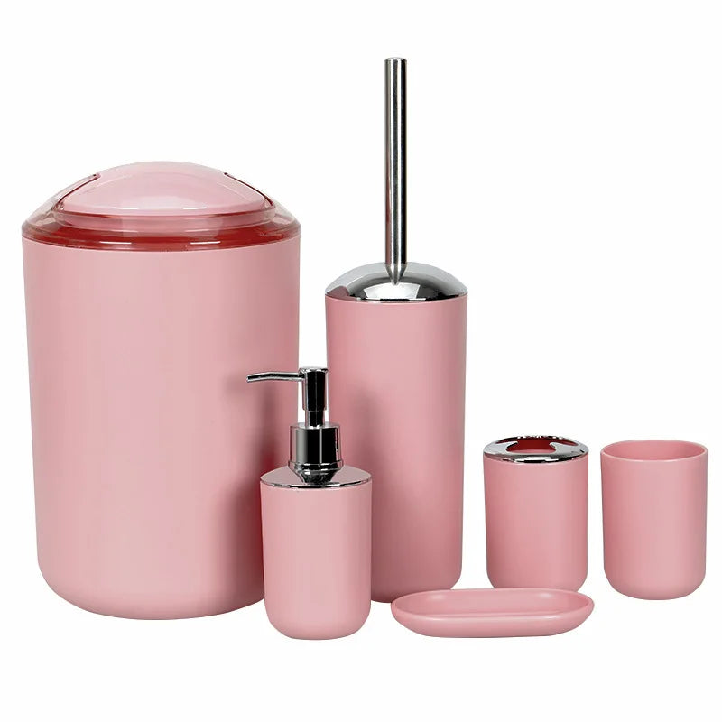 HKM-399187 Sustainable 6-Piece Plastic Bathroom Accessories Set