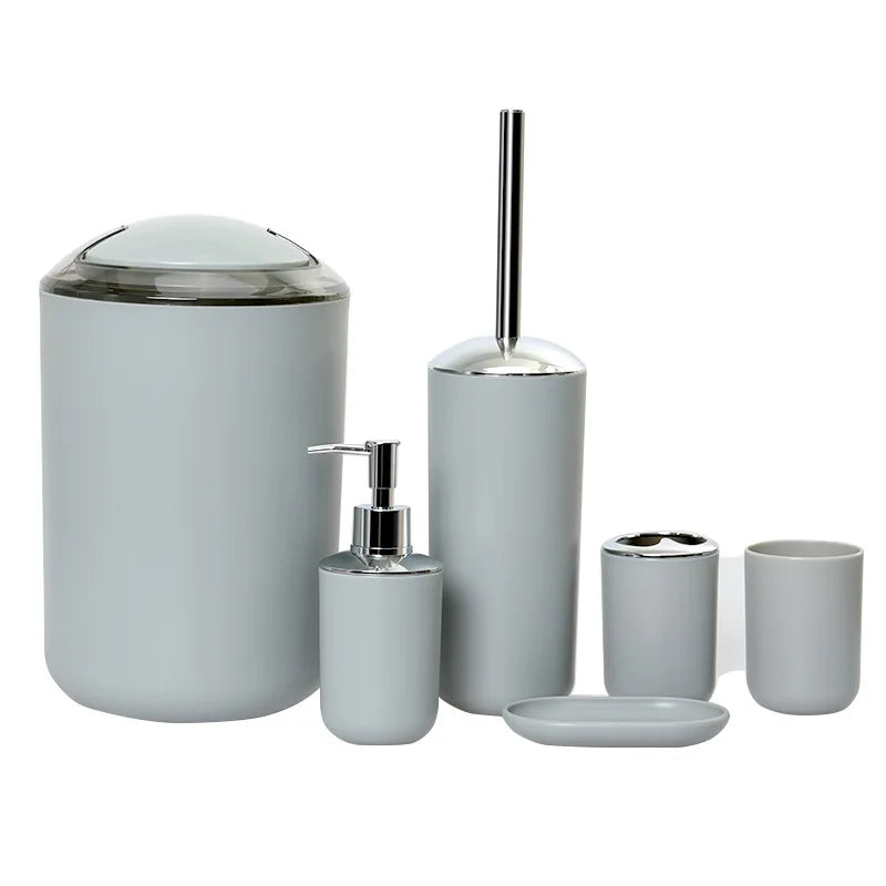 HKM-399187 Sustainable 6-Piece Plastic Bathroom Accessories Set