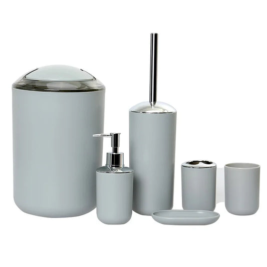HKM-399187 Sustainable 6-Piece Plastic Bathroom Accessories Set