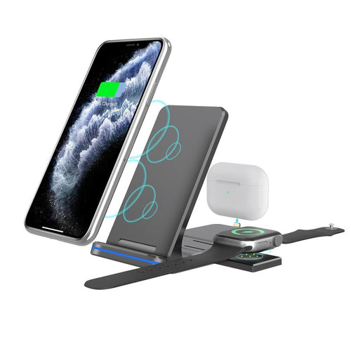 HKM-399251 Wireless Folding Charging Station for Mobile Phones and Headphones - 15W Output, Type-C Interface, Portable Design