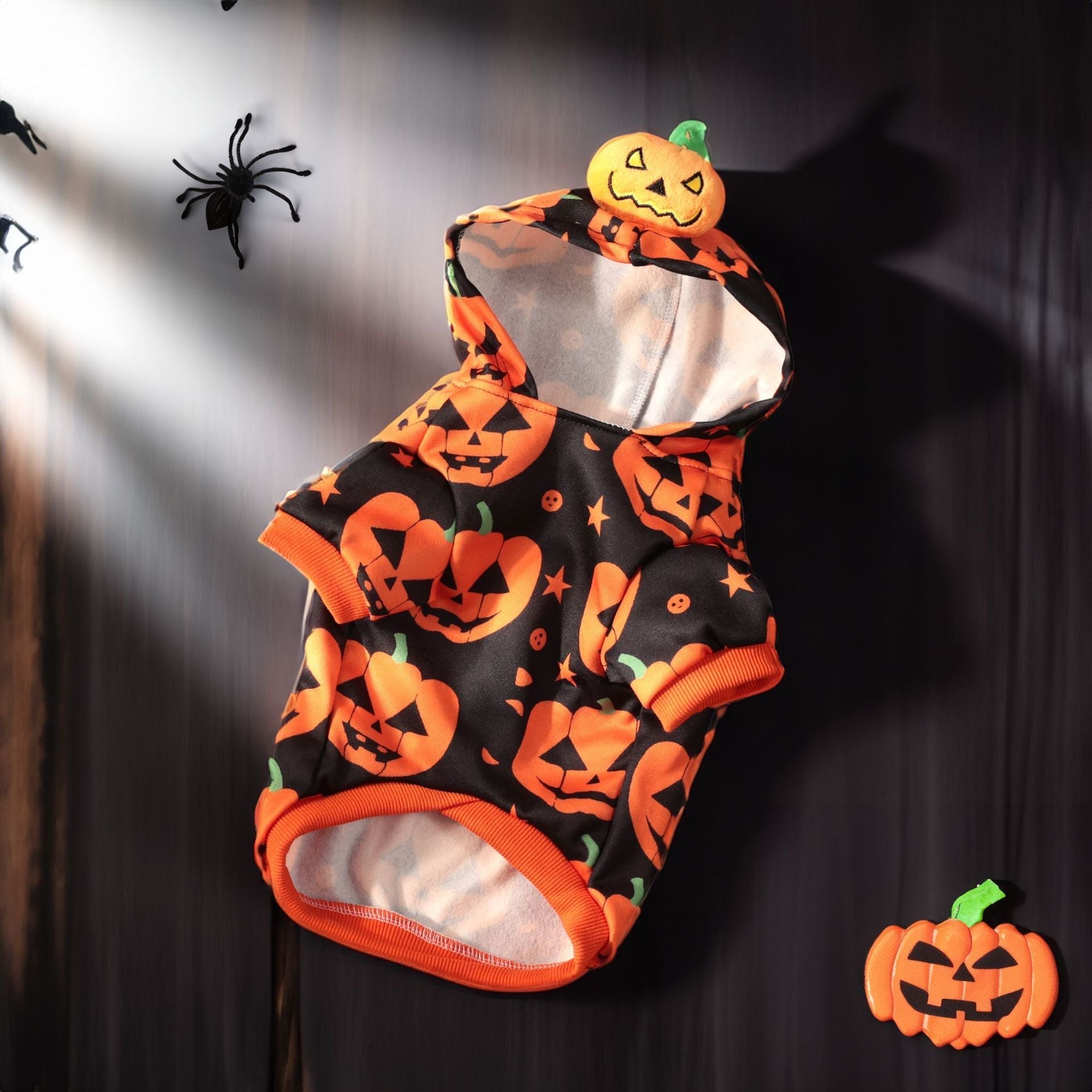 HKM-3992765 Cozy Orange Pumpkin Sweater for Dogs and Cats - Multiple Sizes Available