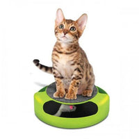 HKM-3993149 Interactive Mouse Cat Toy with Scratch Board - Green Plastic Fun for Kittens