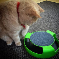 HKM-3993149 Interactive Mouse Cat Toy with Scratch Board - Green Plastic Fun for Kittens