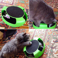 HKM-3993149 Interactive Mouse Cat Toy with Scratch Board - Green Plastic Fun for Kittens