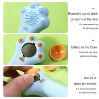 HKM-3994429 Cartoon Design Dual-Purpose Cat Toy and Massage Comb for Dental Care and Digestion