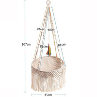 HKM-3994557 Cozy Nordic Bohemian Woven Cat Nest - Cotton Pocket Design