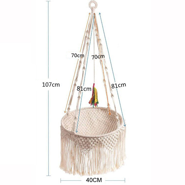 HKM-3994557 Cozy Nordic Bohemian Woven Cat Nest - Cotton Pocket Design