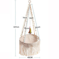 HKM-3994557 Cozy Nordic Bohemian Woven Cat Nest - Cotton Pocket Design