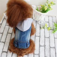 HKM-3995325 Gray Denim Cowboy Hat and Waistcoat Set for Small Pets