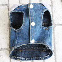 HKM-3995325 Gray Denim Cowboy Hat and Waistcoat Set for Small Pets