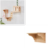 HKM-3996221 Luxury Pine Wood Cat Climbing Frame with Acrylic Bowl and Durable Hemp Rope