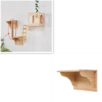 HKM-3996221 Luxury Pine Wood Cat Climbing Frame with Acrylic Bowl and Durable Hemp Rope