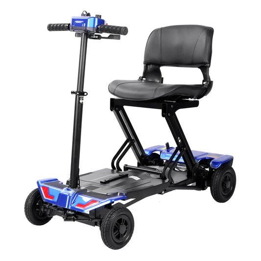 HKM-399635 Adjustable 4-Wheel Folding Electric Mobility Scooter with 18km Range and 8KM/H Speed