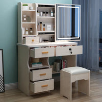 HKM-399635 Elegant MDF Vanity Set with Stool and Mirror for Bedroom Furniture
