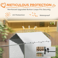 HKM-3996605 Large Galvanized Chain Link Outdoor Dog Kennel with Waterproof Cover for Medium to Large Dogs, 19.7 ft x 7.5 ft x 7.5 ft