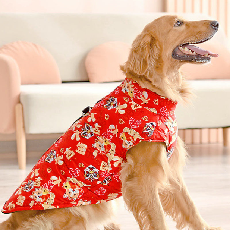 HKM-3997117 Christmas Dog Warm Cotton Vest in Various Colors and Sizes