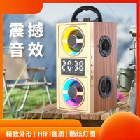 HKM-399763 Wireless Wood Bluetooth Speakers with Stereo Subwoofer for Home Audio and Desktop Use