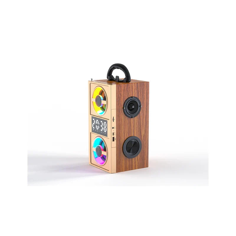 HKM-399763 Wireless Wood Bluetooth Speakers with Stereo Subwoofer for Home Audio and Desktop Use